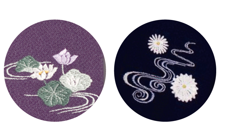 蓮や菊の刺繡のふくさ